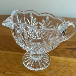 American cut glass gravy boat.